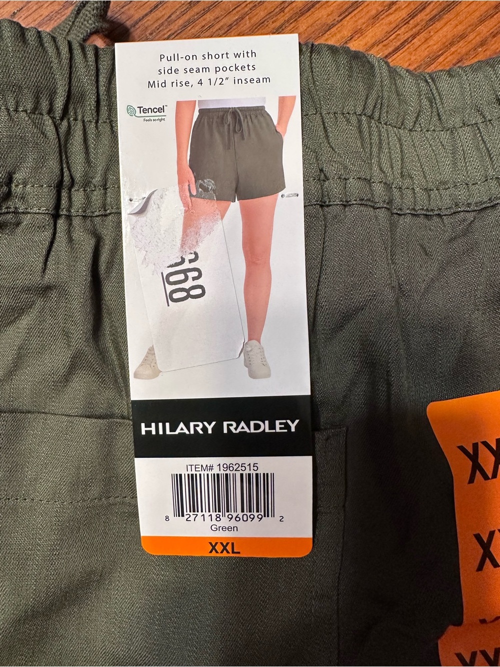 Hilary Radley Women's Olive Green Pull-On Cargo Shorts